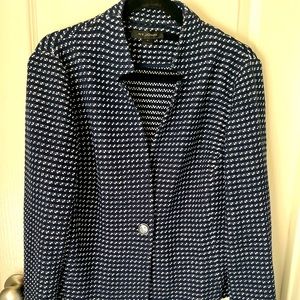 St. John Marled Space Dyed Tweed Knit Trim Jacket